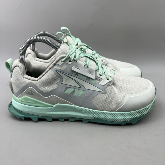 Altra Lone Peak 7 Trail Running Shoes Women Size 7 Wide Gray Green Low Sneakers - Picture 1 of 9